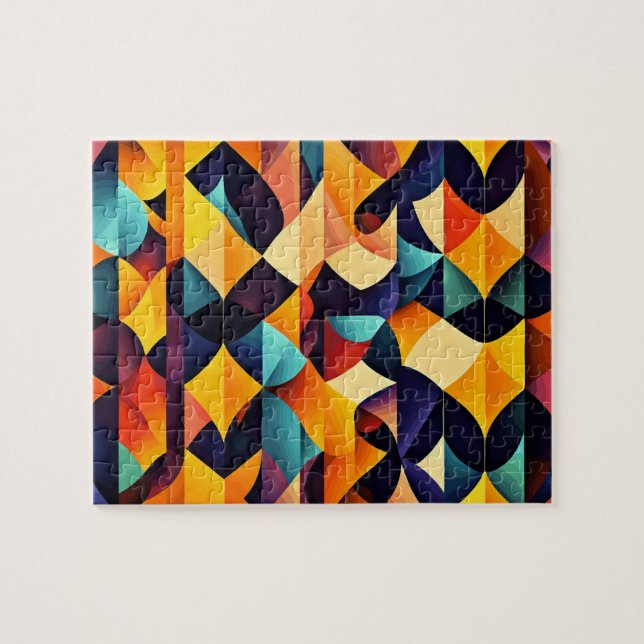 Colorful Geometric Jigsaw Puzzle (Horizontal)
