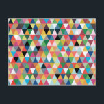 Colorful Geometric Kaleidoscope Pattern Postcard<br><div class="desc">Channel your inner child with this Colorful Geometric Kaleidoscope Pattern Postcard. The front design is reminiscent of looking at a box of crayons--the big kind with the sharpener in the back! It's like a dream come true because there's not a broken tip in the bunch! This design contains every color...</div>