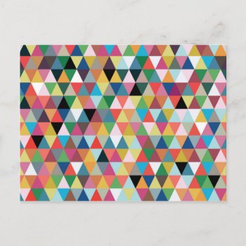 Colorful Geometric Kaleidoscope Pattern Postcard by StrangeLittleOnion at Zazzle