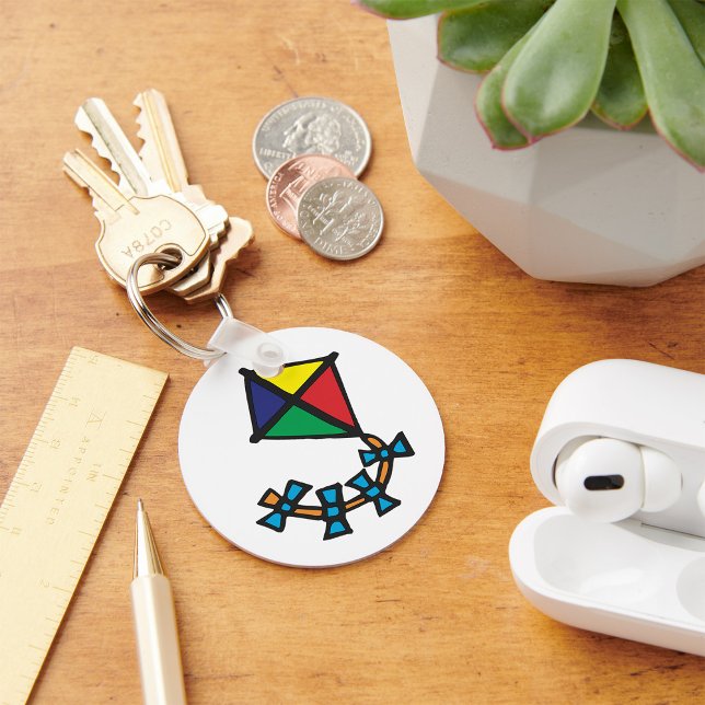 Colorful Geometric Kite with Bow Tail Keychain (Creator Uploaded)