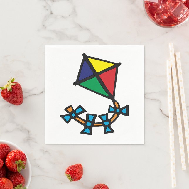 Colorful Geometric Kite with Bow Tail Napkins (Creator Uploaded)