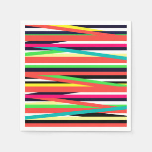 Colorful Geometric Lines Stripes Multi Napkins