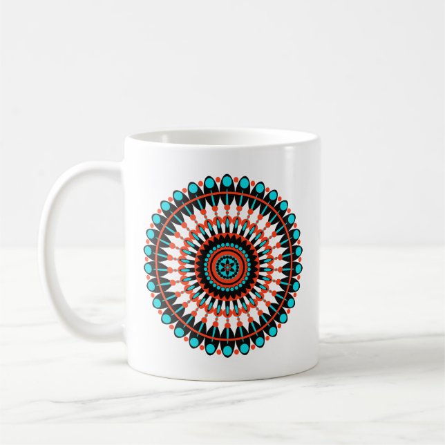 Colorful Geometric Mandala Art-46456 Coffee Mug (Left)