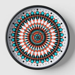 Colorful Geometric Mandala Art-46456 Large Clock