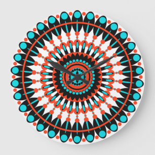 Colorful Geometric Mandala Art-46456 Large Clock