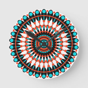Colorful Geometric Mandala Art-46456 Round Clock