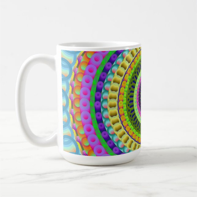 Colorful Geometric Mandala Circle Mug (Left)