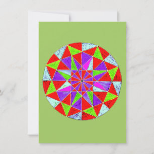 Colorful Geometric Mandala Design Note Card