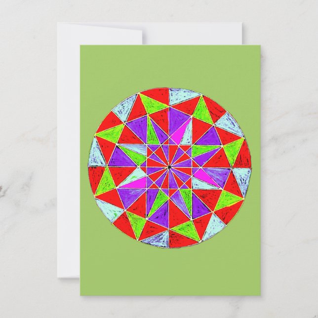 Colorful Geometric Mandala Design Note Card (Front)