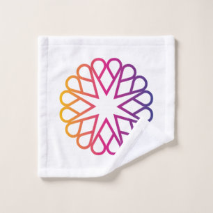 Colorful Geometric Mandala Heart Star Art Bath Towel Set