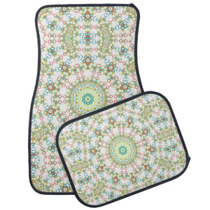 Colorful Geometric Mandala Pattern Car Floor Mat