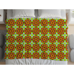Colorful geometric mandala pattern  fleece blanket