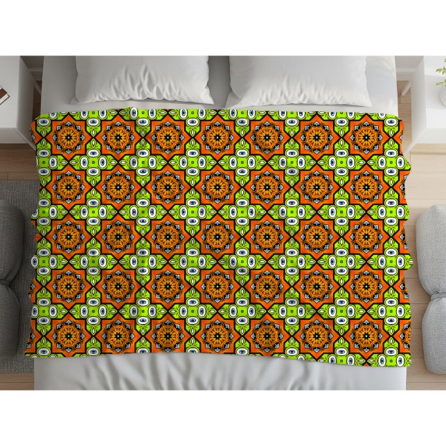 Colorful geometric mandala pattern  fleece blanket (Creator Uploaded)