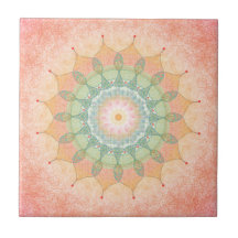 Colorful Geometric Mandala Tile - Original Digital