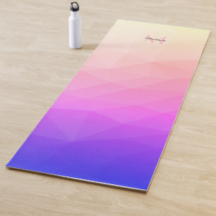 Colorful geometric mesh ombre pattern Monogram Yoga Mat