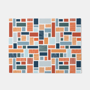Colorful geometric Mid Century style design Doormat