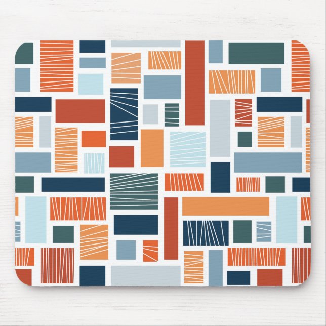Colorful geometric Mid Century style design Mouse Pad (Front)
