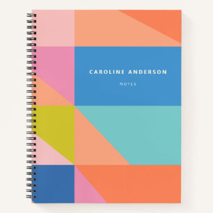 Colorful Geometric Modern Abstract Personalized Notebook
