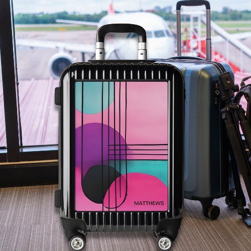 Colorful Geometric Modern Art Custom Name Luggage