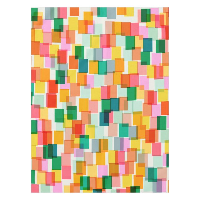 Colorful Geometric Modern Christmas Holiday Tablecloth (Front)