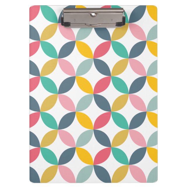 Colorful Geometric  Modern Pattern Clipboard (Front)