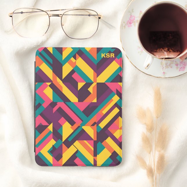Colorful Geometric Monogram  Kindle Cover (In Use (Hygge))