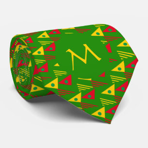 Colorful Geometric Monogram Neck Tie