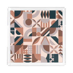 Colorful geometric mosaic, abstract background. acrylic tray