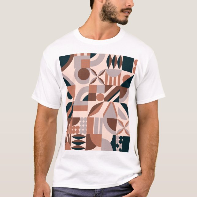 Colorful geometric mosaic, abstract background. T-Shirt (Front)