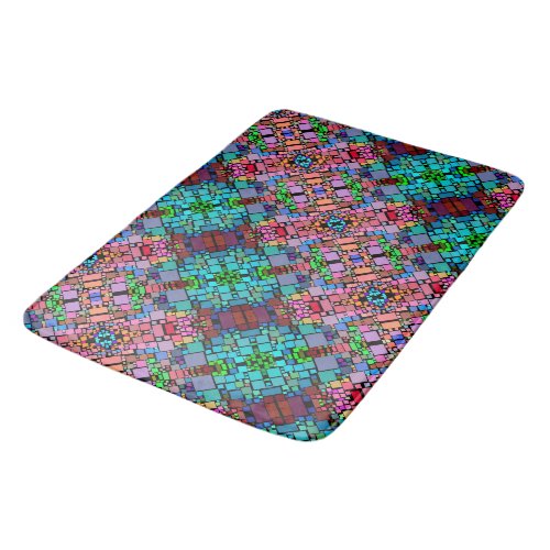 Colorful Geometric Mosaic Blanket Bath Mat
