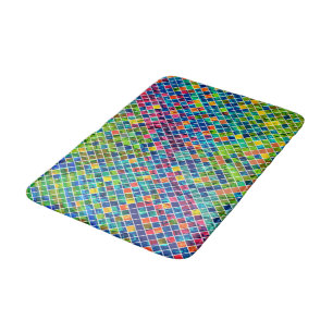 Colorful Geometric Mosaic Pattern 2 Bath Mat