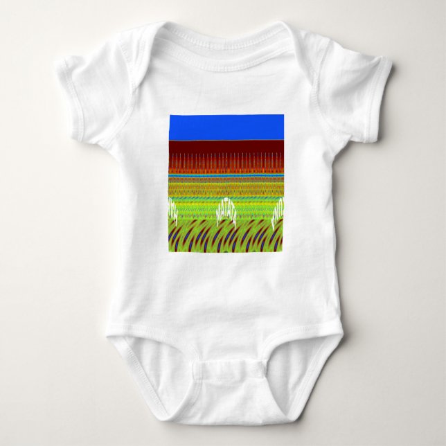 Colorful Geometric Motif Art Print Baby Bodysuit (Front)