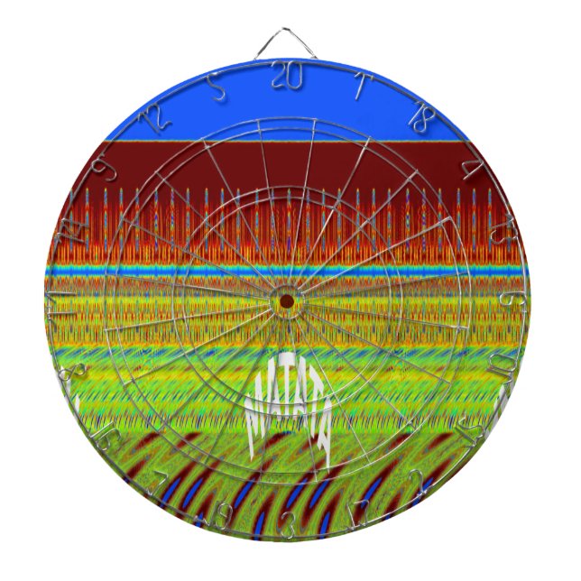 Colorful Geometric Motif Art Print Dartboard (Front)