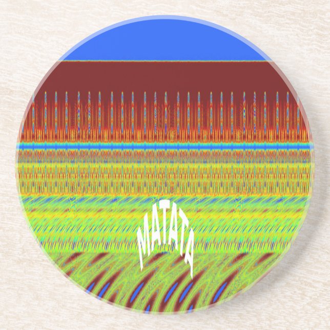 Colorful Geometric Motif Art Print Drink Coaster (Front)