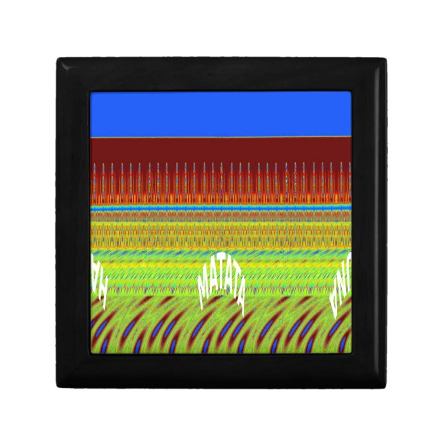 Colorful Geometric Motif Art Print Keepsake Box (Front)