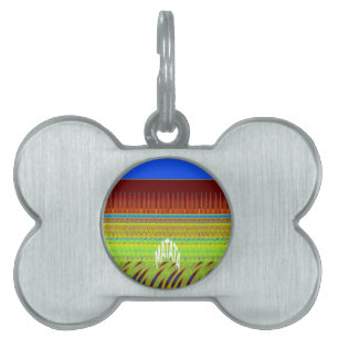 Colorful Geometric Motif Art Print Pet Tag