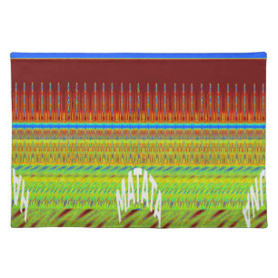 Colorful Geometric Motif Art Print Placemat