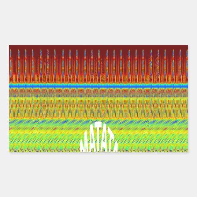 Colorful Geometric Motif Art Print Rectangular Sticker (Front)