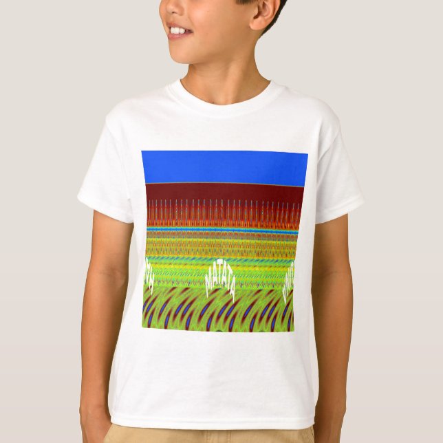 Colorful Geometric Motif Art Print T-Shirt (Front)