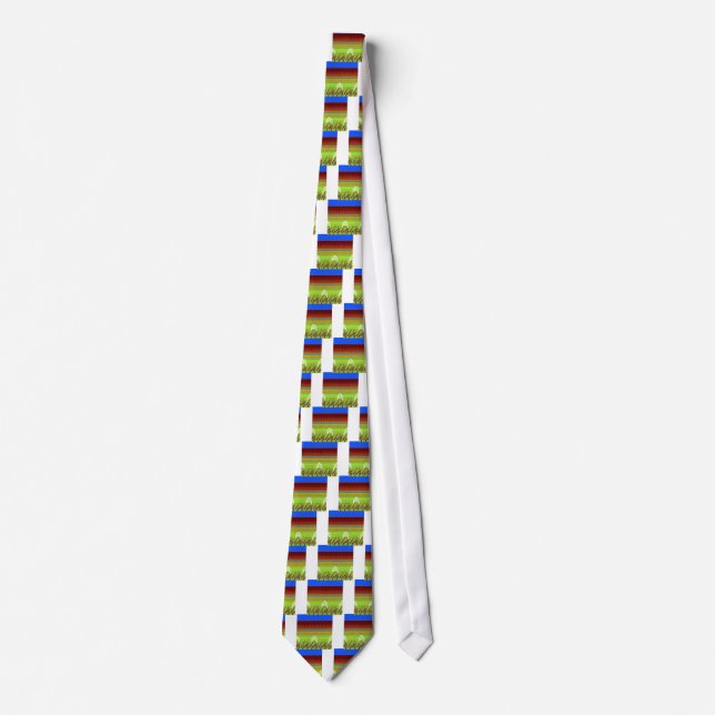 Colorful Geometric Motif Art Print Tie (Front)