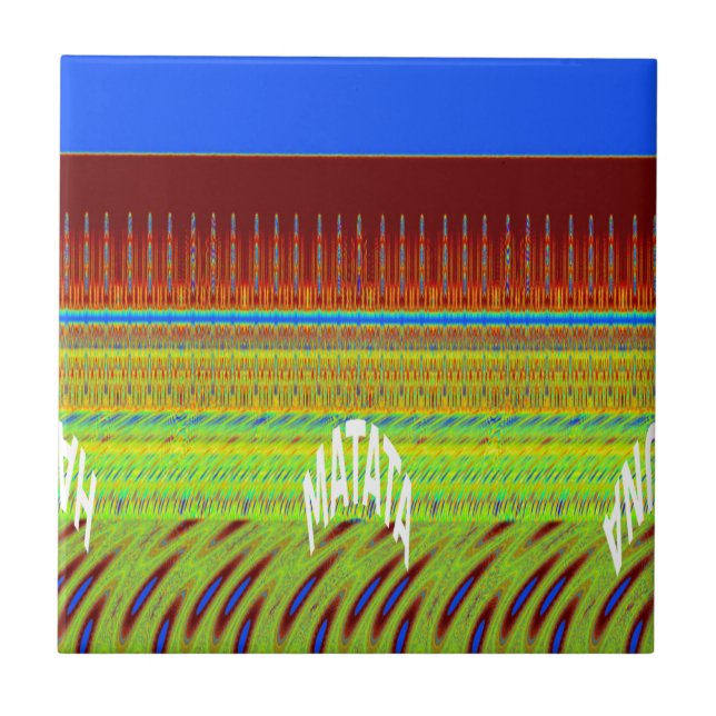 Colorful Geometric Motif Art Print Tile (Front)