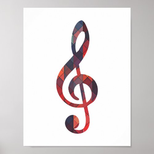 Colorful Geometric Music Note Poster