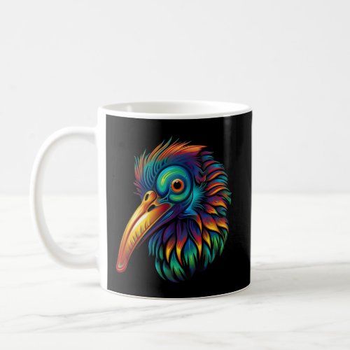 Colorful Geometric New Zealand Kiwi Bird Pop Anima Coffee Mug
