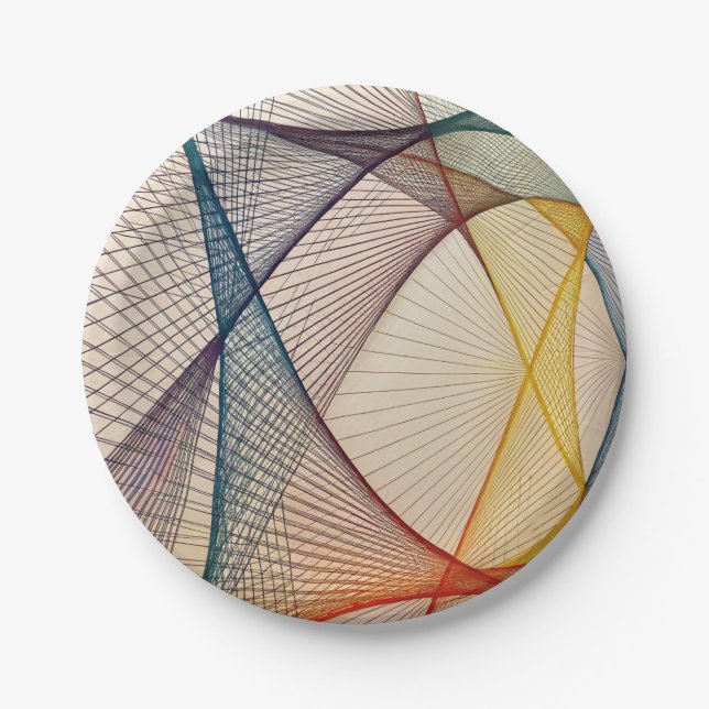 Colorful Geometric Paper Plate (Front)
