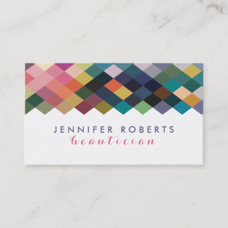 Colorful Geometric Pattern And White Business Card