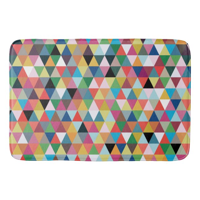 Colorful Geometric Pattern Bath Mat (Front)