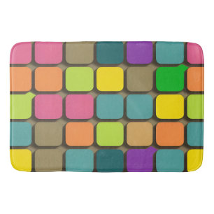 Colorful Geometric Pattern Bath Mat