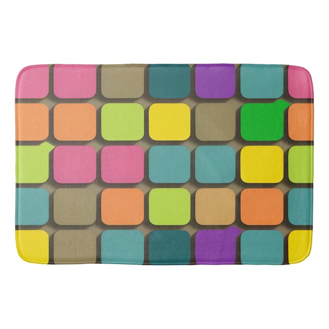 Colorful Geometric Pattern Bath Mat (Front)