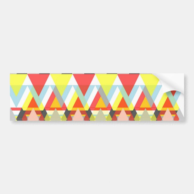 Colorful geometric Pattern Bumper Sticker (Front)