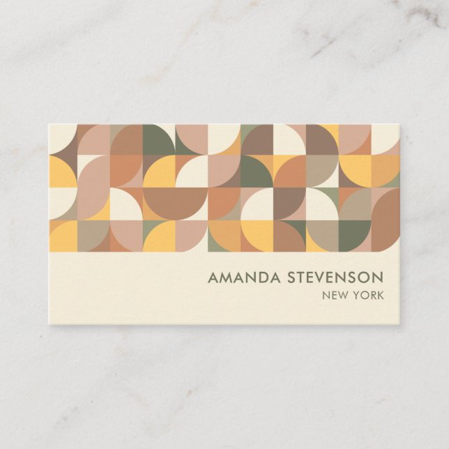 Colorful geometric pattern business card (Front)